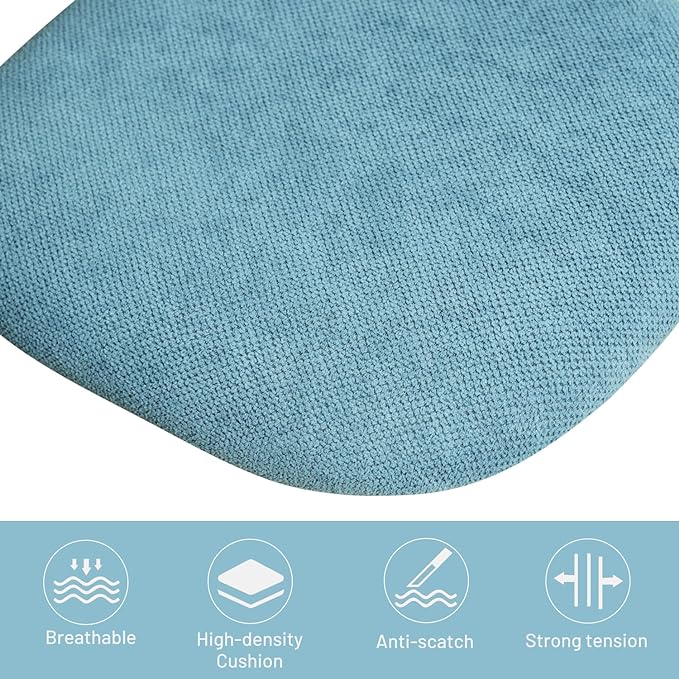 FurnitureR Kids Desk Chair, Small Mid Back Adjustable Swivel Computer Task Study Chair for Student, Fabric Armless Cute Rolling Children Office Chair, Light Blue