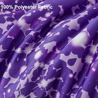 PERFEMET Blue Purple Girls Twin Comforter Set with Sheets, 6Pcs Glitter Tie Dye Rainbow Kids Girls Bedding Sets, Sparkle Gradient Ombre Bed in A Bag for Bedroom Decor