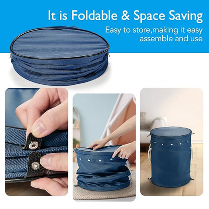 Toy Storage Basket + Play Mat for Kids Toy Chest Organizer Toy Box for Toddlers Boys Girls Kids Toy Storage Organizer Storage Bins with Lids Large Toy Box Living Room Nursery Playroom (Blue)