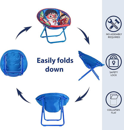 Ryan's World Toddler 19” Folding Saucer Chair with Cushion, Ages 3+