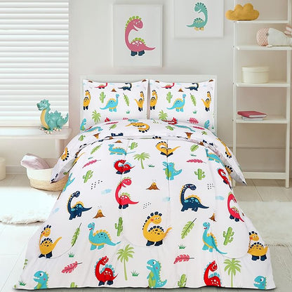 Utopia Bedding All Season Dinosaur Comforter Set with 2 Pillow Cases, 3 Piece Soft Brushed Microfiber Kids Bedding Set for Boys/Girls, Machine Washable (Twin)