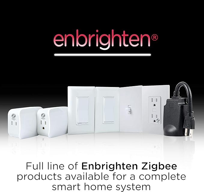 Enbrighten Zigbee Smart Light Switch, QuickFit & SimpleWire, Pairs Directly with Echo Show 10, Echo Studio, Eero Pro 6, Alexa & Google Assistant, Smart Light Switch, 43078