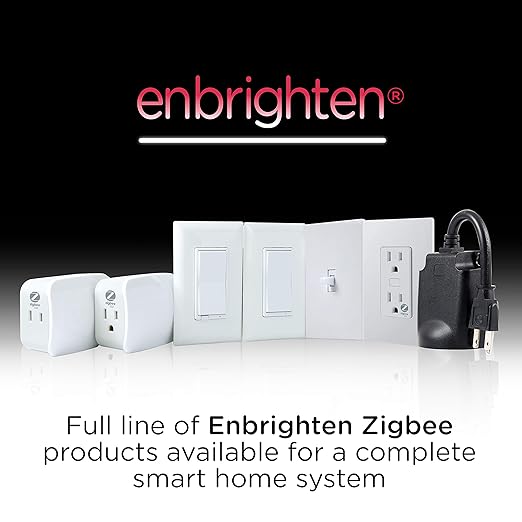 Enbrighten Zigbee Dimmer, QuickFit & SimpleWire, Pairs Directly with Echo 4th Gen/Echo Show 10/Echo Studio/Echo Plus/Eero Pro 6, Compatible with Alexa, Google Assistant, White & Light Almond, 43082