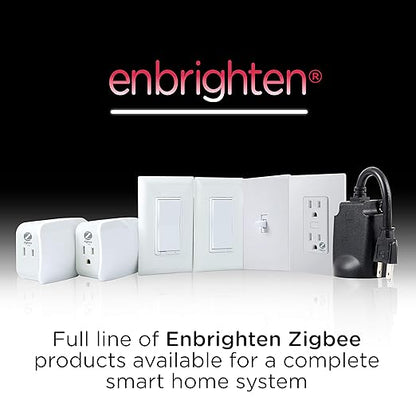 Enbrighten Zigbee Dimmer, QuickFit & SimpleWire, Pairs Directly with Echo Studio/Show 10/Plus 1st & 2nd Gen, Works WIth Alexa, Google Assistant, White & Light Almond, Smart Light Switch, 43080