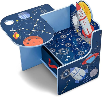 Delta Children Space Adventures Chair Desk with Storage Bin - Ideal for Arts & Crafts, Snack Time, Homeschooling, Homework & More - Greenguard Gold Certified, Blue