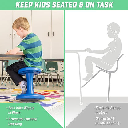 GoSports Wobble Chair - Sensory Stool for Active Kids - ADHD Chair for Classrooms or Home - 14 or 18 Inch Stool