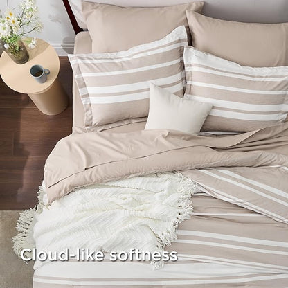 Bedsure Twin XL Comforter Set, Extra Long 5 Pieces Light Camel Twin XL Bedding Sets, All Season Dorm Room Essentials with 1 Pillow Sham, Flat Sheet, Fitted Sheet and 1 Pillowcase