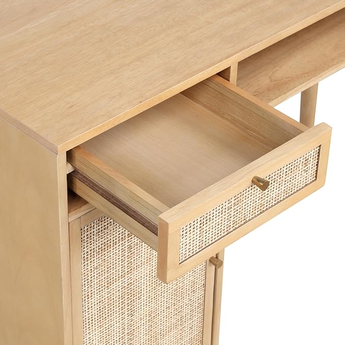 Nathan James Jacklyn Modern Home Office Writing Desk, OneSize, Natural Brown