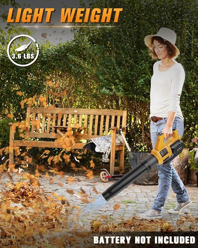 Cordless Leaf Blower for Dewalt 20V Max Battery (No Battery) 400CFM Electric Leaf Blower Cordless, Variable Speed, Turbo Mode, Battery Powered Leaf blowers for Lawn Care, Yard