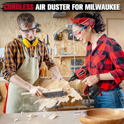 Cordless Dust Blower for Milwaukee m18 Battery, LIVOWALNY Leaf Blower Brushless Handheld Air Blower Sawdust Blower 447 MPH/39 CFM for Sawmill Room, Workshop Cleaning, Home Improvement (No Battery)
