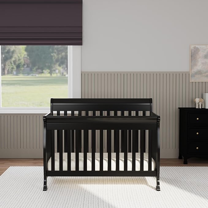 DaVinci Kalani 4-in-1 Convertible Crib in Ebony, Greenguard Gold Certified
