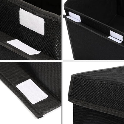 popoly Large Toy Box Chest Storage with Flip-Top Lid, Collapsible Kids Storage Boxes Container Bins for Toys, Playroom Organizers, 25"x13" x16" (Linen Black)