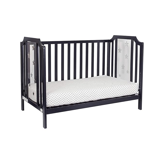 Suite Bebe Celeste 3 in 1 Convertible Island Crib Wood and Acrylic, Black
