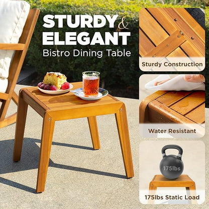 Solid Wood Louis Chairs Set of 2 with End Table, Onesize, Rocking Design