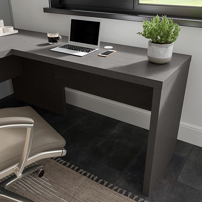 Bush Business Furniture Echo Desk Return/Bridge, Charcoal Maple