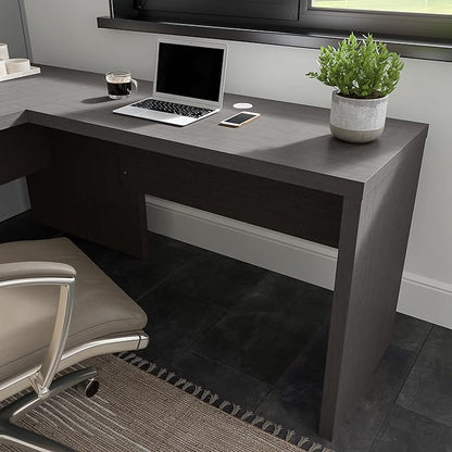 Bush Business Furniture Echo Desk Return/Bridge, Charcoal Maple