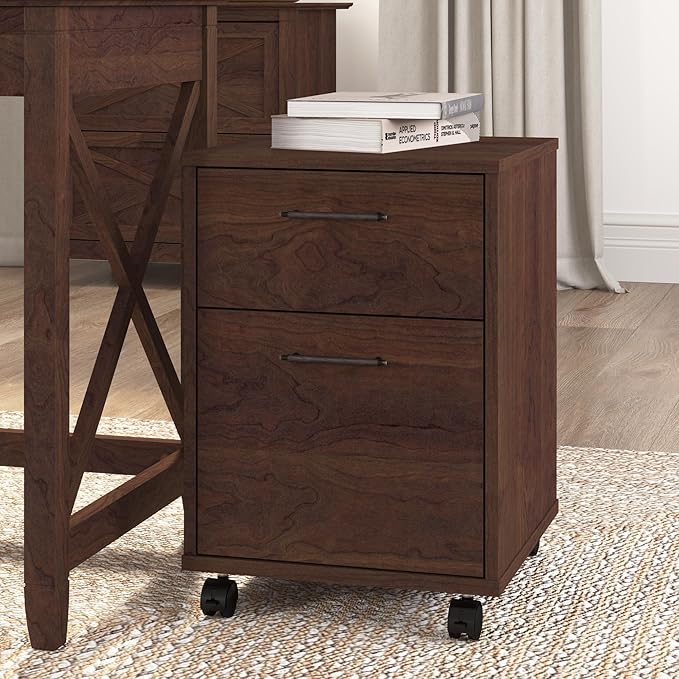 Bush Furniture Key West 2 Drawer Mobile File Cabinet, Bing Cherry (KWF116BC-03)