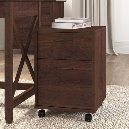 Bush Furniture Key West 2 Drawer Mobile File Cabinet, Bing Cherry (KWF116BC-03)