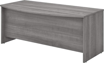 Bush Business Furniture Studio C Bow Front Desk, Computer Table for Home or Professional Office, 72W x 36D, Platinum Gray