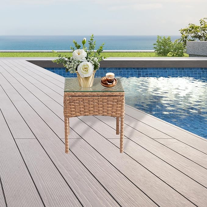 3 Pieces Patio Set Balcony Furniture Sets for Apartments.Bistro Furniture Set, Conversation Sets with Coffee Table, for Porch, Patio, Garden and Removable Cushions Grey