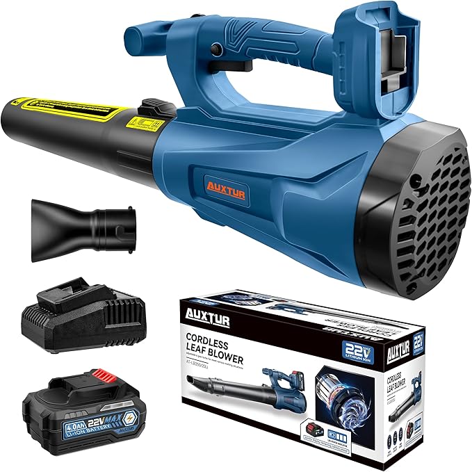 Cordless Leaf Blower with Battery and Charger,22V Lightweight and Efficient Battery Powered Blower,350CFM,120MPH Portable and Compact Yard Blower,Rechargeable Motor Versatile Electric Blower