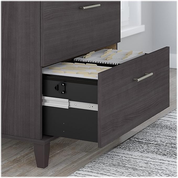 Bush Furniture Somerset 2 Drawer Lateral File Cabinet in Storm Gray