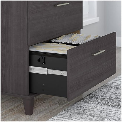 Bush Furniture Somerset 2 Drawer Lateral File Cabinet in Storm Gray