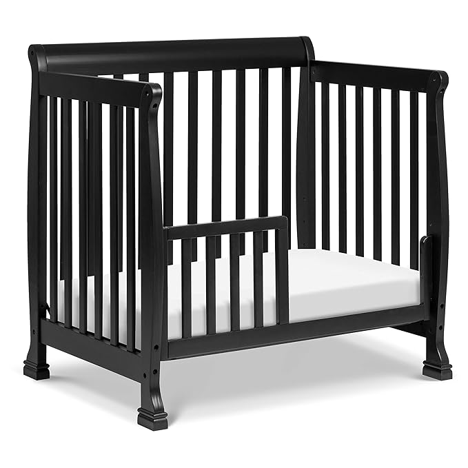 DaVinci Kalani 4-in-1 Convertible Mini Crib in Ebony | Greenguard Gold Certified