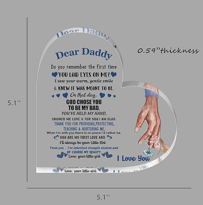 Dad Birthday Gift from Daughter - Acrylic Desk Decor for Home Office