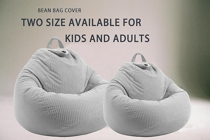Stuffed Animal Storage Bean Bag Chair Cover (No Filler) Washable Ultra Soft Corduroy Bean Bag Cover for Organizing Plush Toys, Bean Bag for Adults