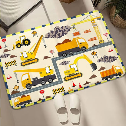 Construction Play Mat Car Rug Play Mat Construction Rugs for Boys Room Car Rug for Boys Room Construction Decor for Boys Room Playroom Rug for Livingroom 2'×3'
