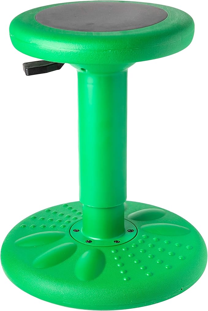 Studico ActiveChairs Adjustable Wobble Stool, Flexible Classroom Seating, Improves Focus, Posture and Helps ADHD/ADD, Sensory Chair, Active Fidget Chairs Adjusts from 16.65" to 23.75" Ages 13-18 Green