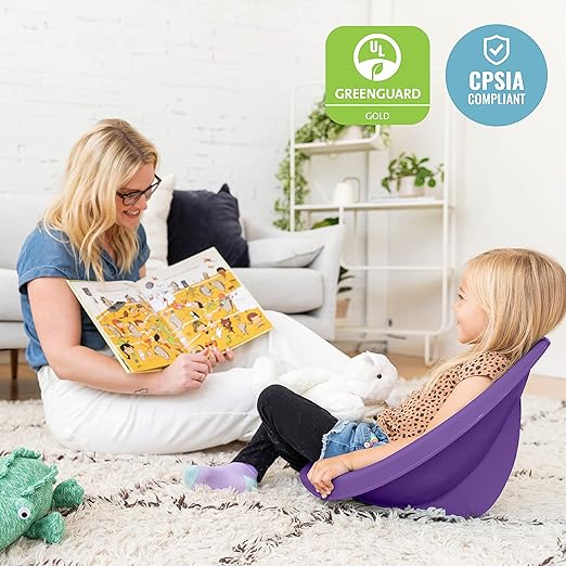 ECR4Kids Leaf Floor Seat, Rocker Chair, Purple, 6-Piece