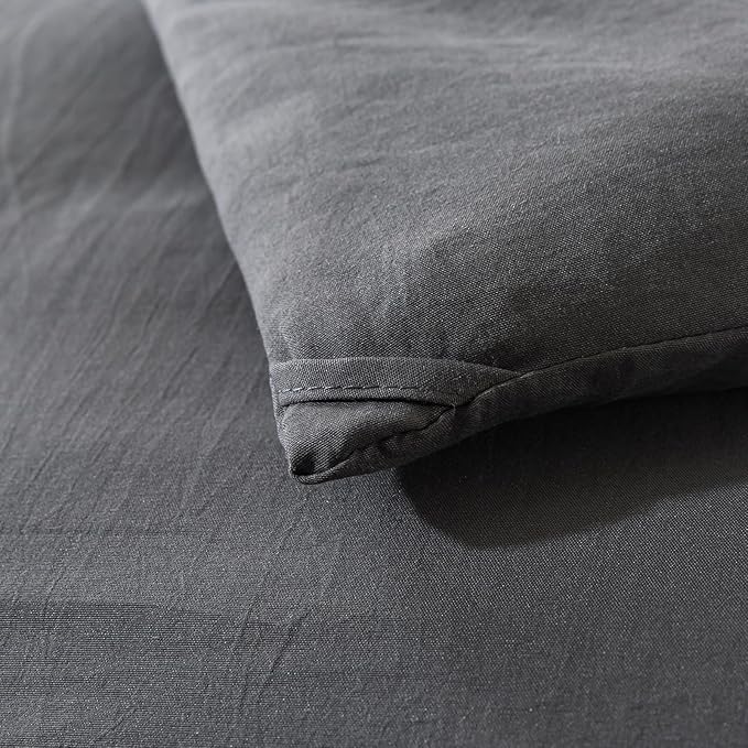 Dark Gray Comforter Set King, Solid Grey Down Alternative Bedding Comforter Set, Breathable Fluffy Microfiber Comforter King Size (104"x90") for All Seasons with Pillowcase…