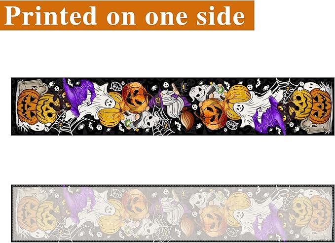 Halloween Table Runner Pumpkin Black Cat Halloween Table Runners 72 Inches Long Happy Halloween Boo Ghost Theme Decor for Kitchen Dining Table Home Party Decorations