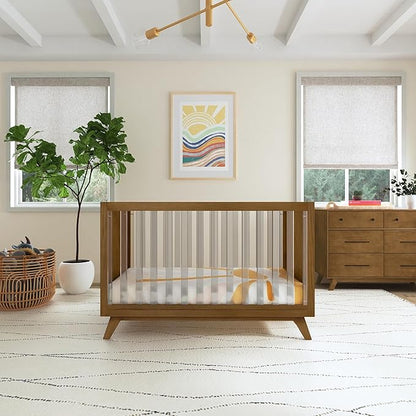 DaVinci Otto 3-in-1 Convertible Crib in Walnut with Acrylic Slats, Greenguard Gold Certified