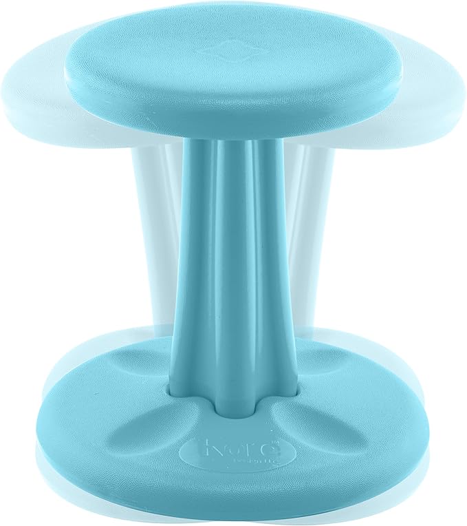Kore Kids Wobble Chair - Flexible Seating Stool for Classroom & Elementary School, ADD/ADHD - Made in The USA - Age 6-7, Grade 1-2, Pale Blue (14in)