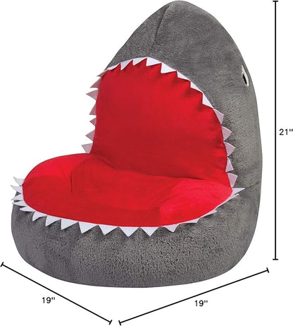 Trend Lab Shark Toddler Chair Plush Character Kids Chair Comfy Furniture Pillow Chair for Boys and Girls, 21 x 19 x 19 inches