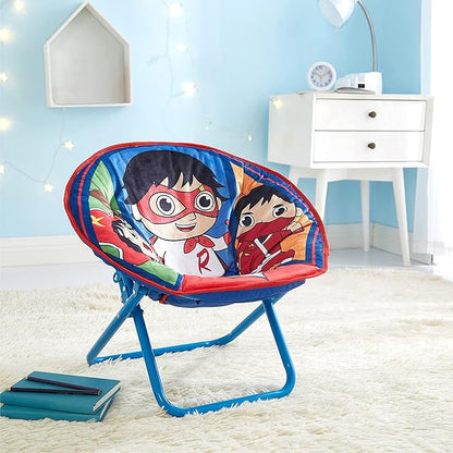 Ryan's World Toddler 19” Folding Saucer Chair with Cushion, Ages 3+