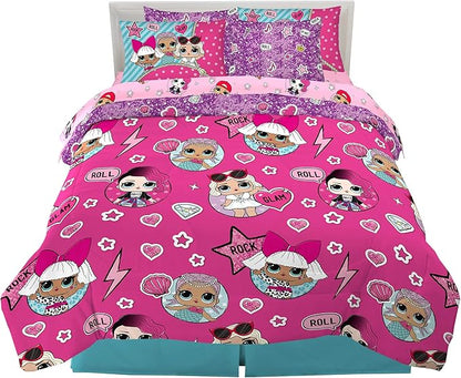 Franco Kids Bedding Super Soft Comforter and Sheet Set with Sham, 7 Piece Full Size, LOL Surprise