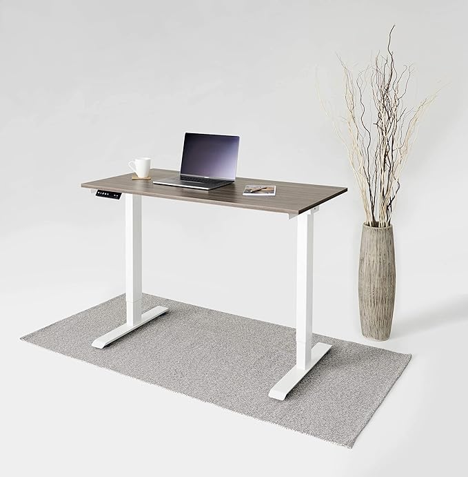 Kaboon Universal Tabletop 55"x27.5", Solid One-Piece Melamine Table Top, Double Desk L-Desk DIY, Home and Office Countertop,Eucalyptus/Dark Walnut