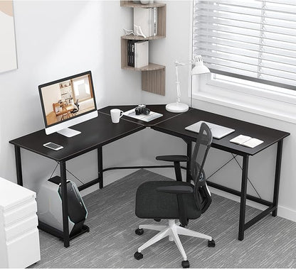 sogesfurniture Large L-Shaped Computer Office Desk, 59" Corner Gaming Desk Workstation Desk PC Laptop Office Home Desk L Desk, Black