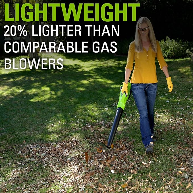 Greenworks 40V (110 MPH / 390 CFM) Cordless Axial Blower, 2.5Ah Battery and Charger Included