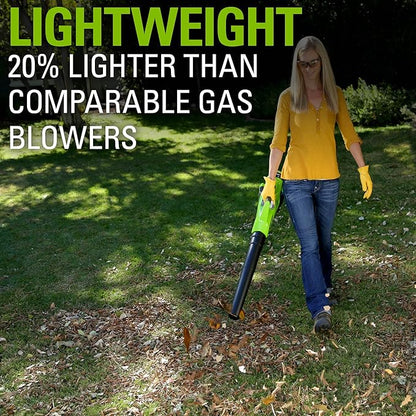Greenworks 40V (110 MPH / 390 CFM) Cordless Axial Blower, 2.5Ah Battery and Charger Included