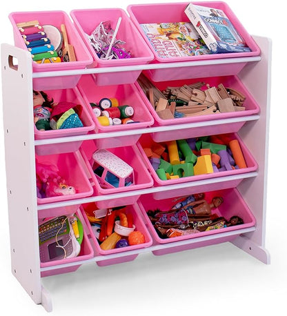 Humble Crew, White/Pink 12 Bin Toy Storage Organizer