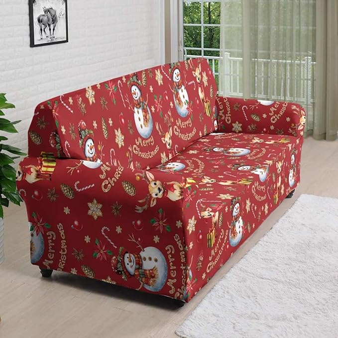 FKELYI Christmas Ornaments Sofa Slipcover Stretch Sofa Couch Cover for Indoor Non-Slip Furniture Protector Washable Sofa Slipcovers XL