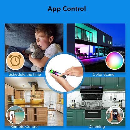 LED Smart Under Cabinet Lights Hardwired or Plug in White and Color Ambiance Dimmable with Remote Control Work with Amazon Alexa, Google App Controlled Under Counter Lighting (12 Inch)