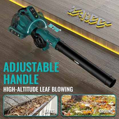 Leaf Blower, Cordless Leaf Blower for Makita 18V Battery, 3 Speed Modes Up to 200MPH, 270° Rotatable Electric Leaf Blower with 4 Blowing Nozzles for Lawn Care and Yard(Battery Not Included)