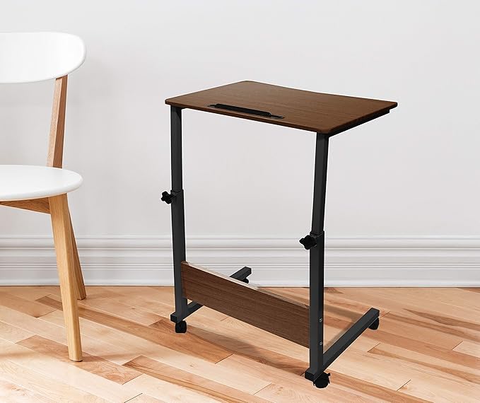 Urban Lifestyle Wood Adjustable Rolling Laptop Desk, Black