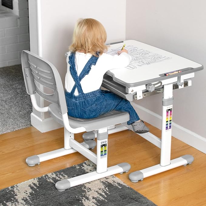 VIVO Gray Height Adjustable Kids Desk Chair, Chair Only, Designed for Interactive Workstation, Universal Children's Ergonomic Seat, DESK-V201G-CH